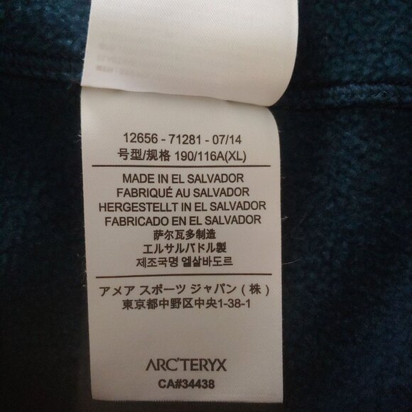 Arc'teryx Mens Teal Full Zip Teal Fleece Pullover Jacket Outdoors Athleisure XL - Picture 11 of 12